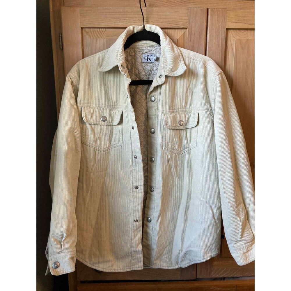 Calvin Klein | Cream Corduroy Barn Jacket with Quilted Lining | Small